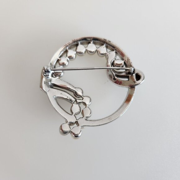 1930-40- S MAZER BROS SIGNED VINTAGE ROUND BROOCH DECORATED WITH FAUX PEARLS. - Picture 3 of 6